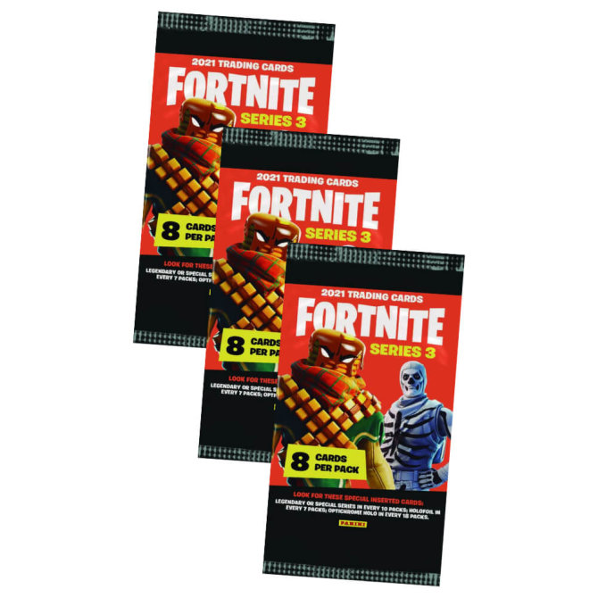 Panini Fortnite Karten Serie 3 (2022) - Fortnite Trading Cards Sammelkarten - 3 Booster