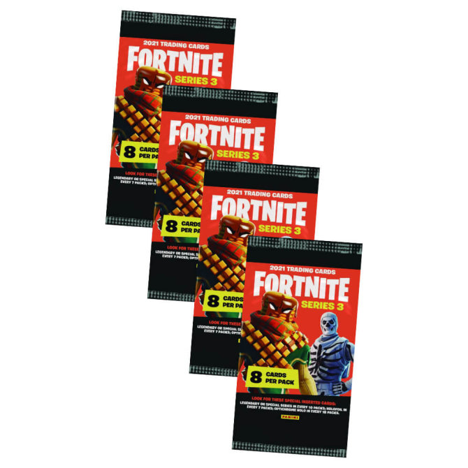 Panini Fortnite Karten Serie 3 (2022) - Fortnite Trading Cards Sammelkarten - 4 Booster