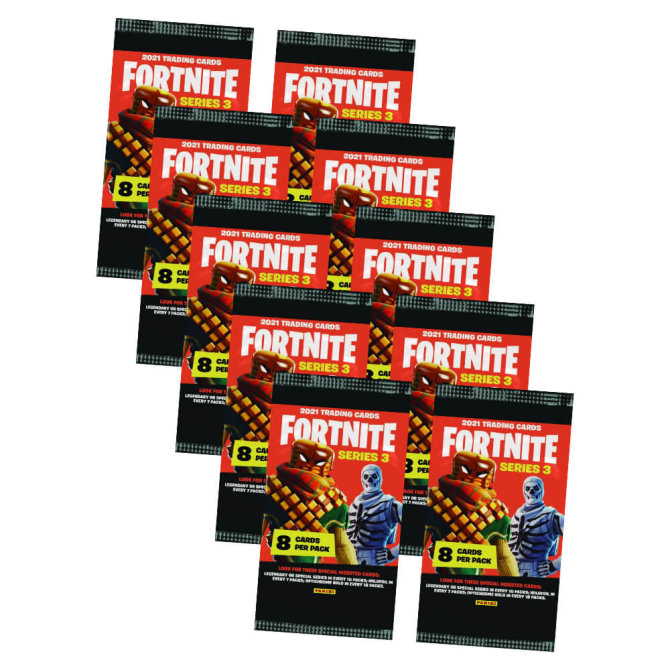 Panini Fortnite Karten Serie 3 (2022) - Fortnite Trading Cards Sammelkarten - 10 Booster