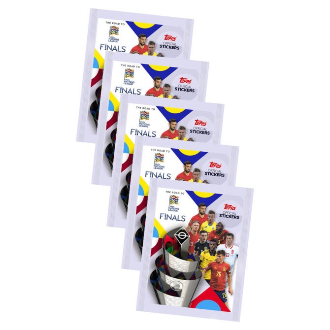 Topps Road to UEFA Nations League Finals Sticker 2022 - 5 Tüten Sammelsticker