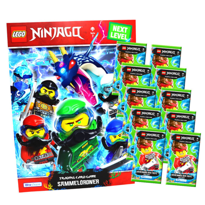 Lego Ninjago Karten Trading Cards Serie 7 - Geheimnis der Tiefe Next Level (2022) - 1 Sammelmappe + 10 Booster