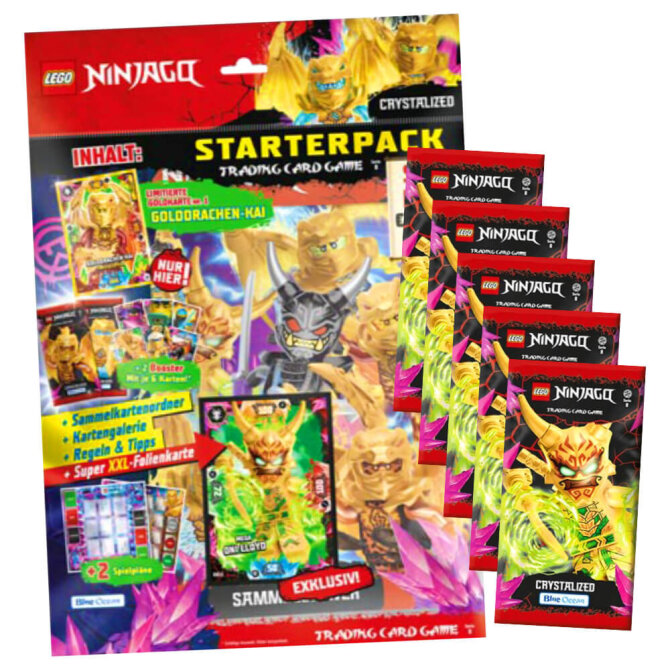 Lego Ninjago Karten Trading Cards Serie 8 - CRYSTALIZED (2023) - 1 Starter + 5 Booster Sammelkarten