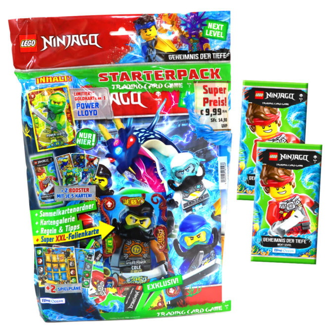 Lego Ninjago Karten Trading Cards Serie 7 - Geheimnis der Tiefe Next Level (2022) - 1 Starter + 2 Booster