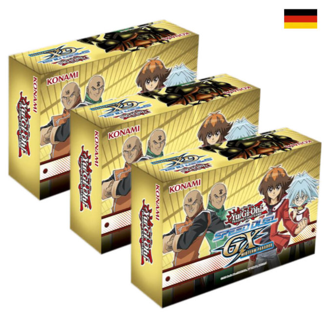 YGO Yu-Gi-Oh! 3x Speed Duel GX: Midterm Paradox Mini Boxen - Karten Sammelkarten - Deutsch