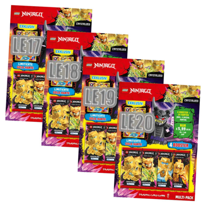 Lego Ninjago Karten Trading Cards Serie 8 - CRYSTALIZED (2023) - Alle 4 Multipack Sammelkarten