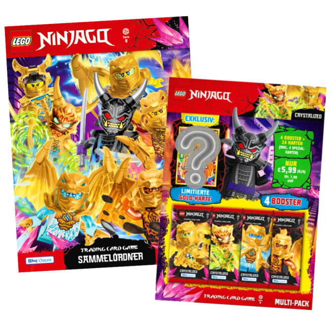 Lego Ninjago Karten Trading Cards Serie 8 - CRYSTALIZED (2023) - 1 Sammelmappe + 1 Multipack Sammelkarten