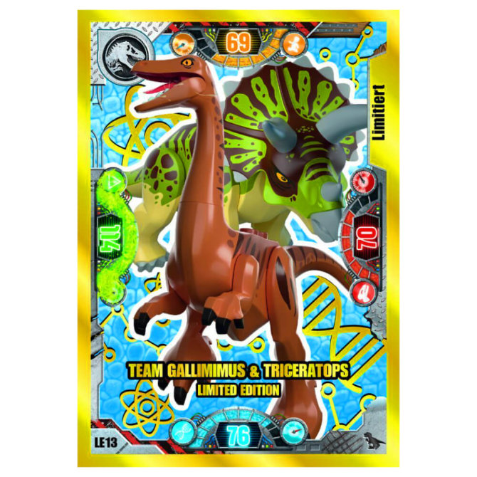 Lego Jurassic World 2 Karten - Sammelkarten Trading Cards (2022) - LE13 Gold Karte