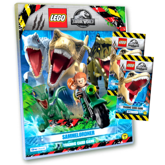Lego Jurassic World 2 Karten - Sammelkarten Trading Cards (2022) - 1 Sammelmappe + 2 Booster