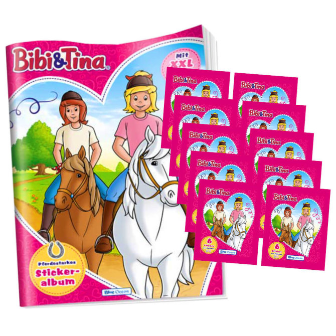 Blue Ocean Bibi und Tina Sticker Pferdesticker (2023) - 1 Album + 10 Tüten Sammelsticker