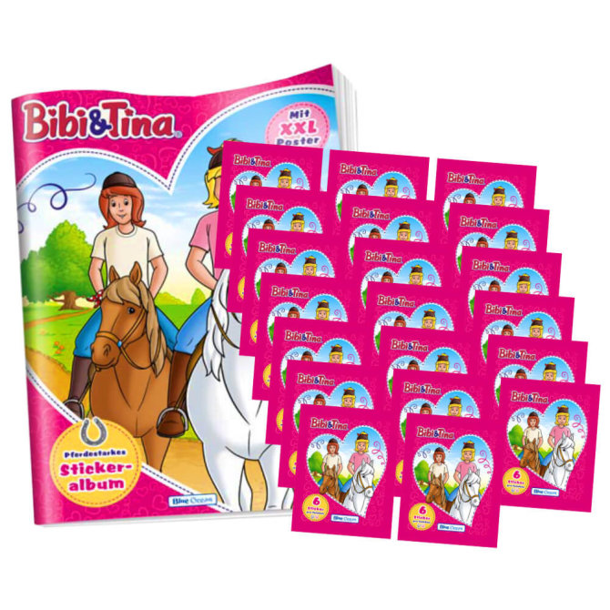 Blue Ocean Bibi und Tina Sticker Pferdesticker (2023) - 1 Album + 20 Tüten Sammelsticker