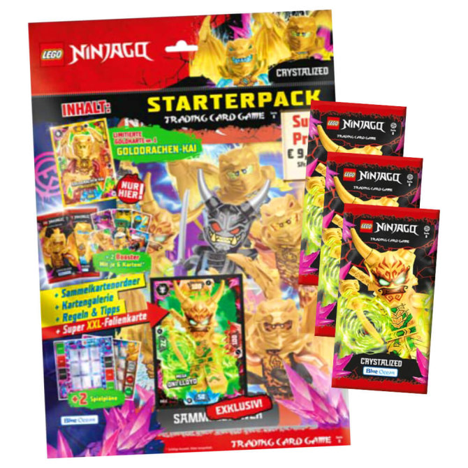 Lego Ninjago Karten Trading Cards Serie 8 - CRYSTALIZED (2023) - 1 Starter + 3 Booster Sammelkarten