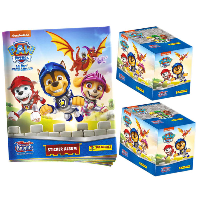 Panini Paw Patrol Sticker - Rescue Knights (2023) - 1 Album + 2 Display Sammelsticker