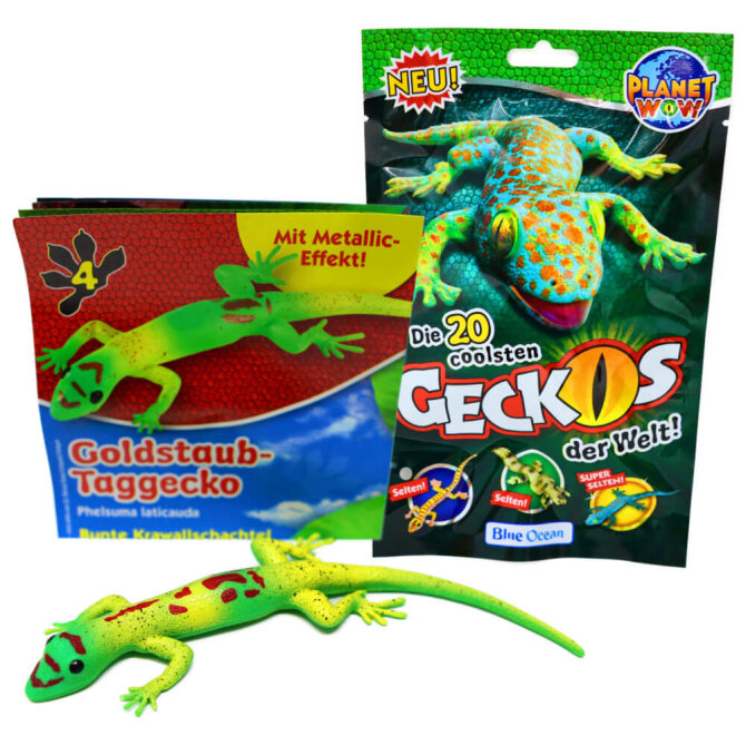 Blue Ocean Geckos Sammelfiguren 2023 - Planet Wow Glänzt - Figur 4. Goldstaub-Taggecko