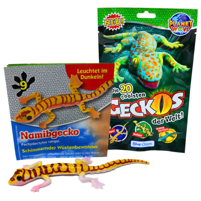 Blue Ocean Geckos Sammelfiguren 2023 - Planet Wow selten leuchtet - Figur 9. Namibgecko