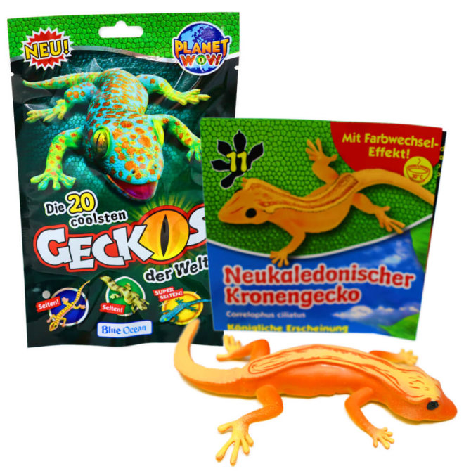 Blue Ocean Geckos Sammelfiguren 2023 - Planet Wow Farbwechsel - Figur 11. Neukaledonischer Kronengecko