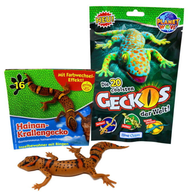 Blue Ocean Geckos Sammelfiguren 2023 - Planet Wow Farbwechsel - Figur 16. Hainan-Krallengecko