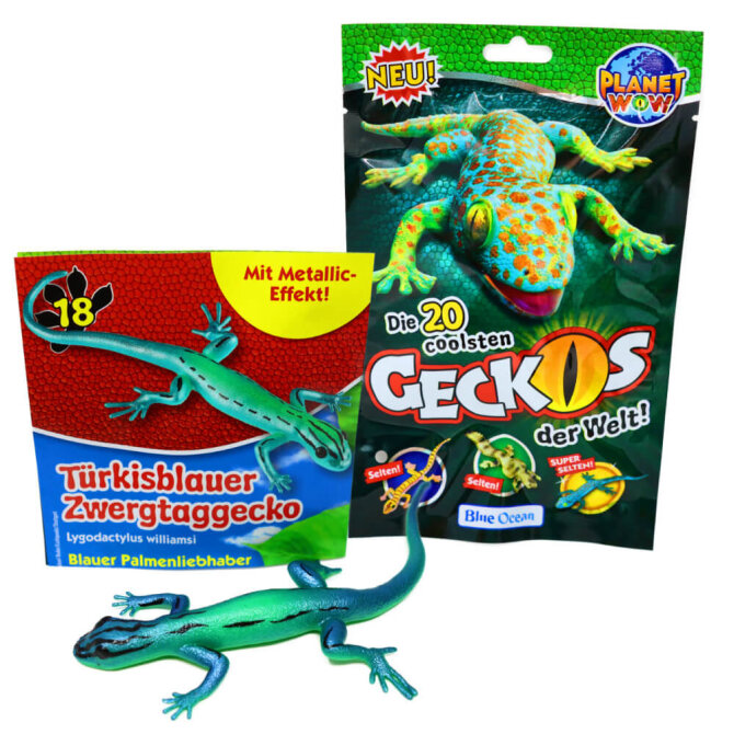 Blue Ocean Geckos Sammelfiguren 2023 - Planet Wow Glänzt - Figur 18. Türkisblauer Zwergtaggecko