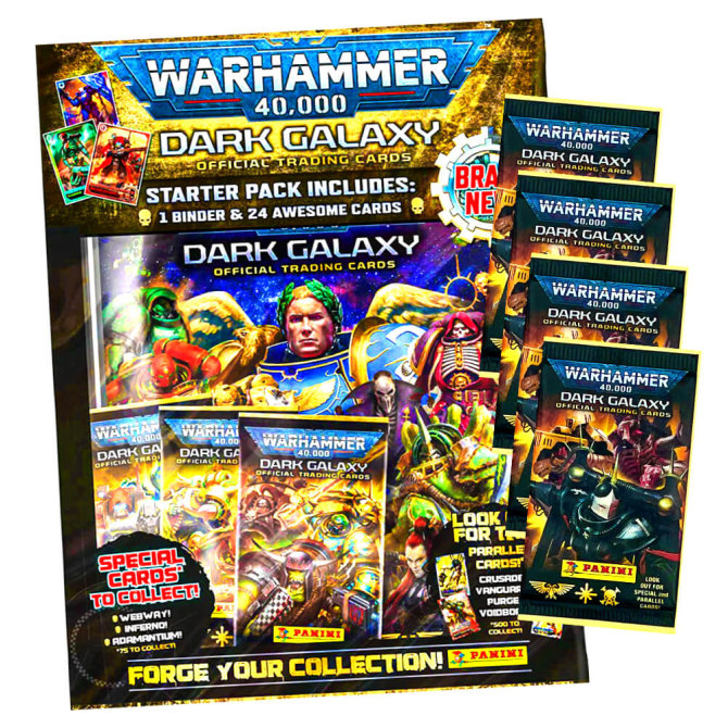 WARHAMMER 40.000 Dark Galaxy Karten - Trading Cards (2023) - 1 Starter + 4 Booster