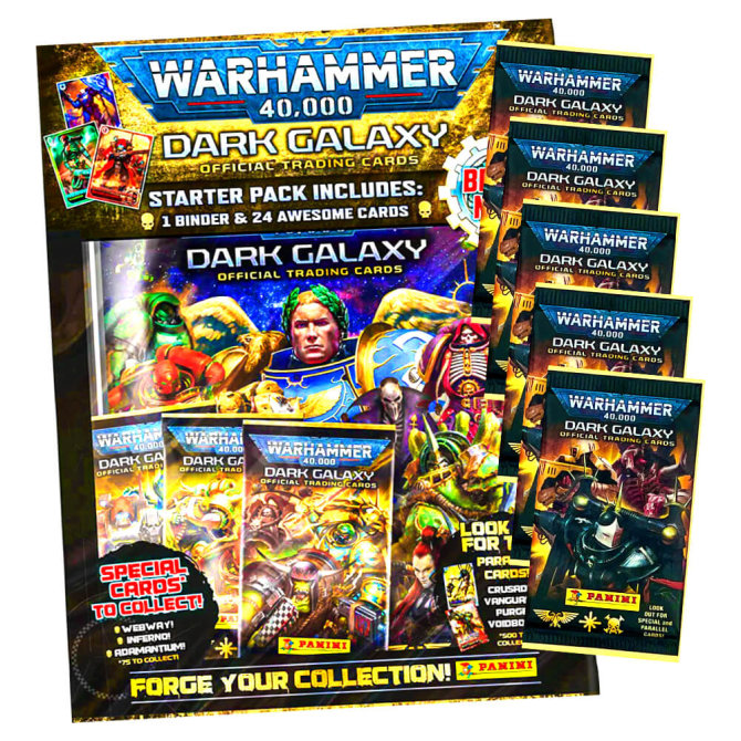 WARHAMMER 40.000 Dark Galaxy Karten - Trading Cards (2023) - 1 Starter + 5 Booster