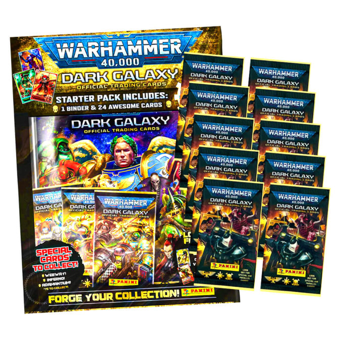WARHAMMER 40.000 Dark Galaxy Karten - Trading Cards (2023) - 1 Starter + 10 Booster