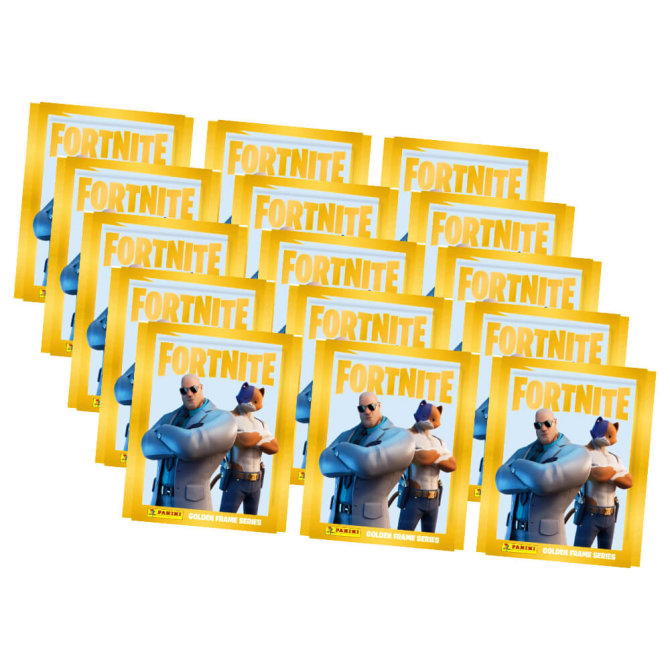 Panini Fortnite Gold Frame Sticker - Fortnite Sammelsticker - 15 Tüten