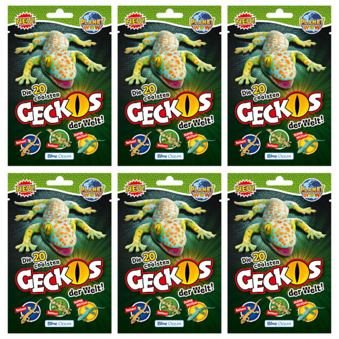 Blue Ocean Geckos Sammelfiguren 2023 - Planet Wow Figur - 6 Tüten