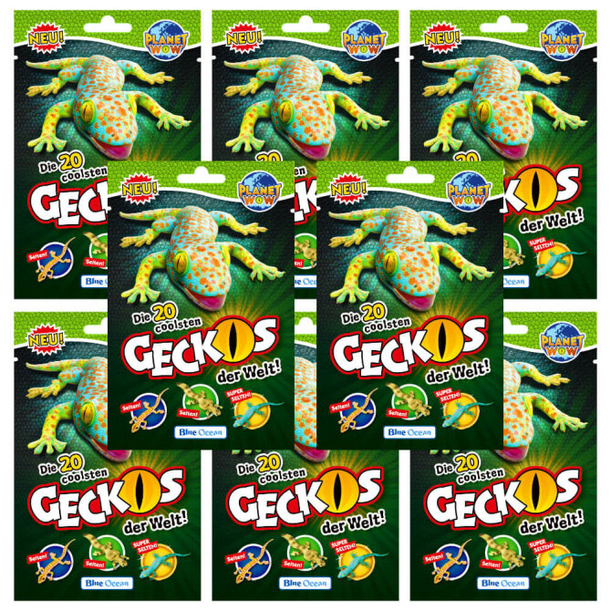 Blue Ocean Geckos Sammelfiguren 2023 - Planet Wow Figur - 8 Tüten