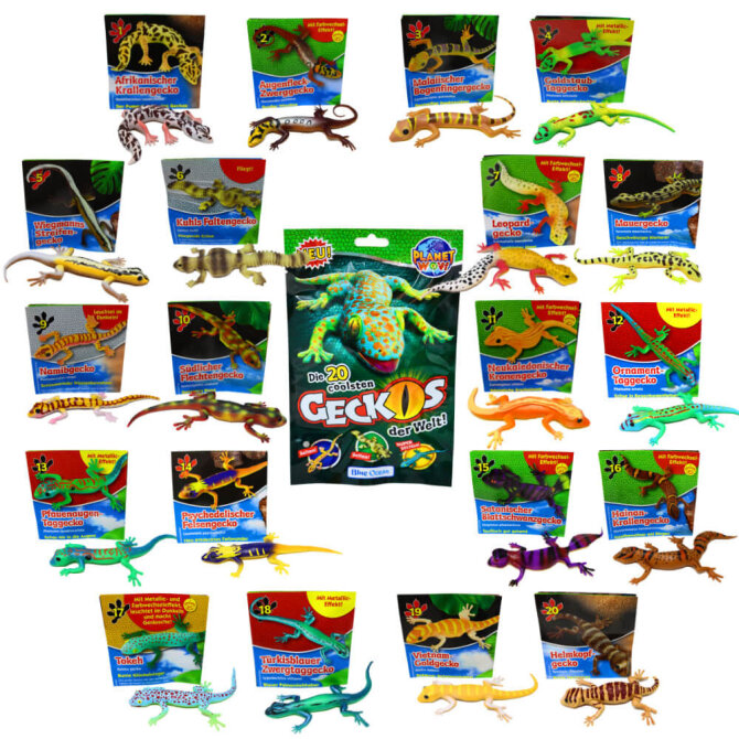 Blue Ocean Geckos Sammelfiguren 2023 - Planet Wow Figur - Alle 20 Figuren