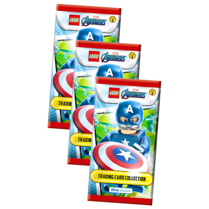 Lego Avengers Karten Trading Cards Serie 1 - Marvel Sammelkarten (2023) - 3 Booster