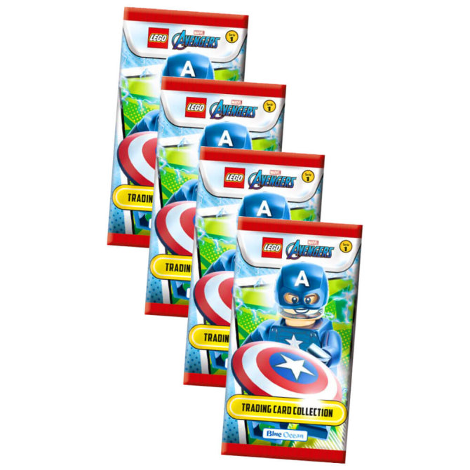 Lego Avengers Karten Trading Cards Serie 1 - Marvel Sammelkarten (2023) - 4 Booster