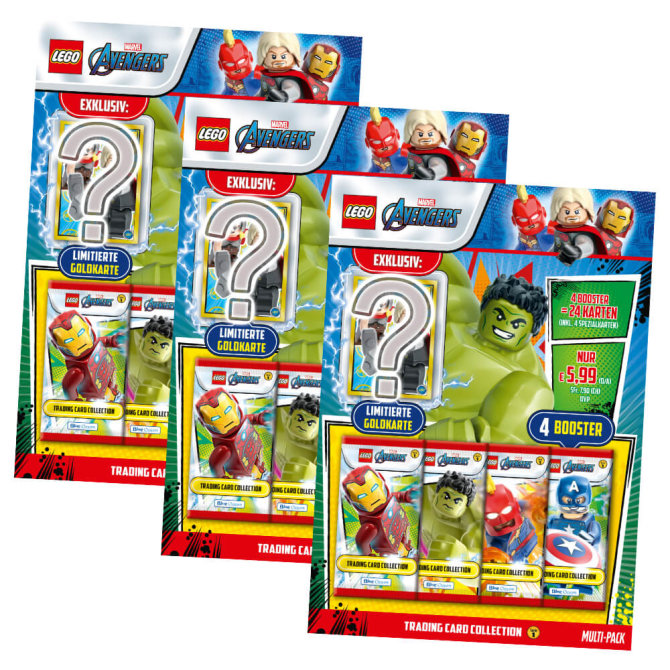 Lego Avengers Karten Trading Cards Serie 1 - Marvel Sammelkarten (2023) - 3 Multipack