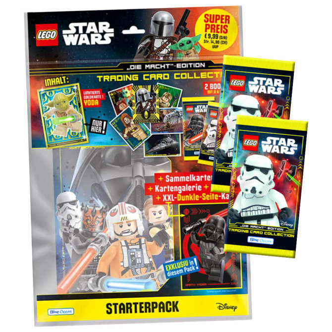 Lego Star Wars Karten Trading Cards Serie 4 - Die Macht Sammelkarten (2023) - 1 Starter + 2 Booster