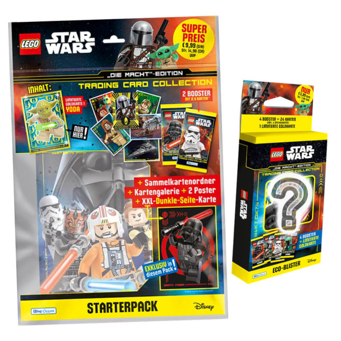 Lego Star Wars Karten Trading Cards Serie 4 - Die Macht Sammelkarten (2023) - 1 Starter + 1 Blister