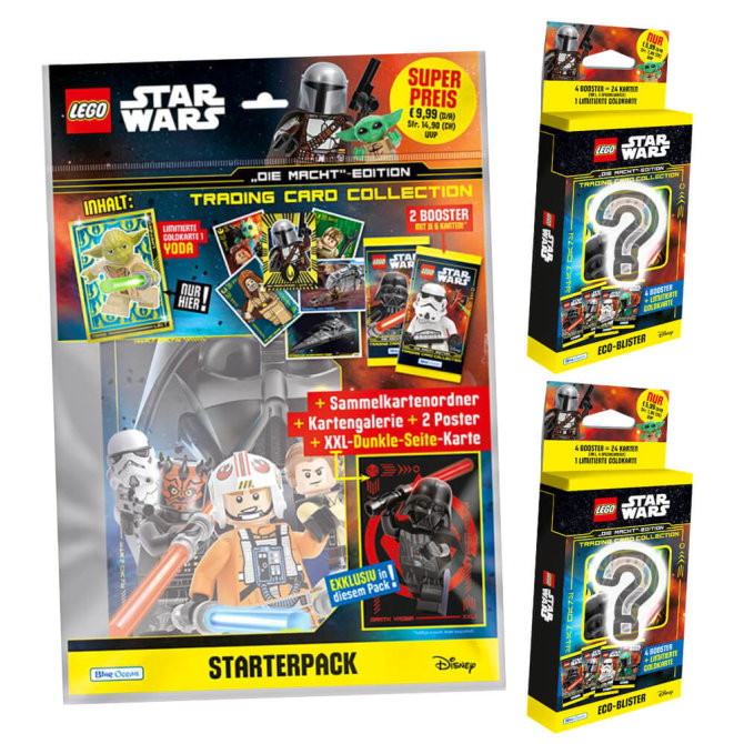 Lego Star Wars Karten Trading Cards Serie 4 - Die Macht Sammelkarten (2023) - 1 Starter + 2 Blister