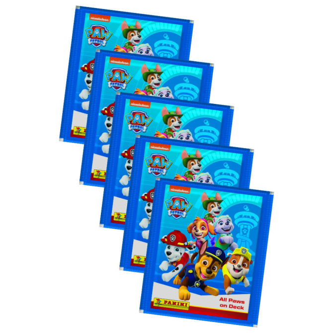 Panini Paw Patrol Sticker Serie 7 - Bereit zum Einsatz - 5 Tüten Sammelsticker