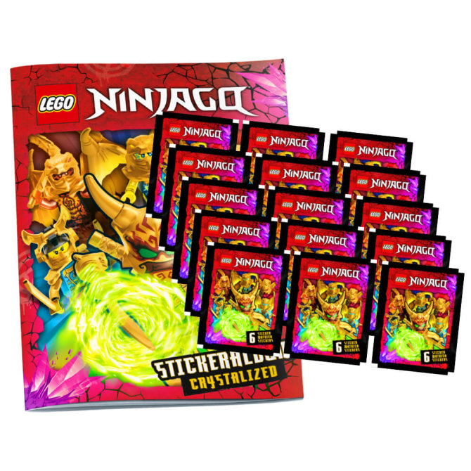 Lego Ninjago Sticker - Crystalized 2023 - Sammelsticker - 1 Album + 15 Tüten