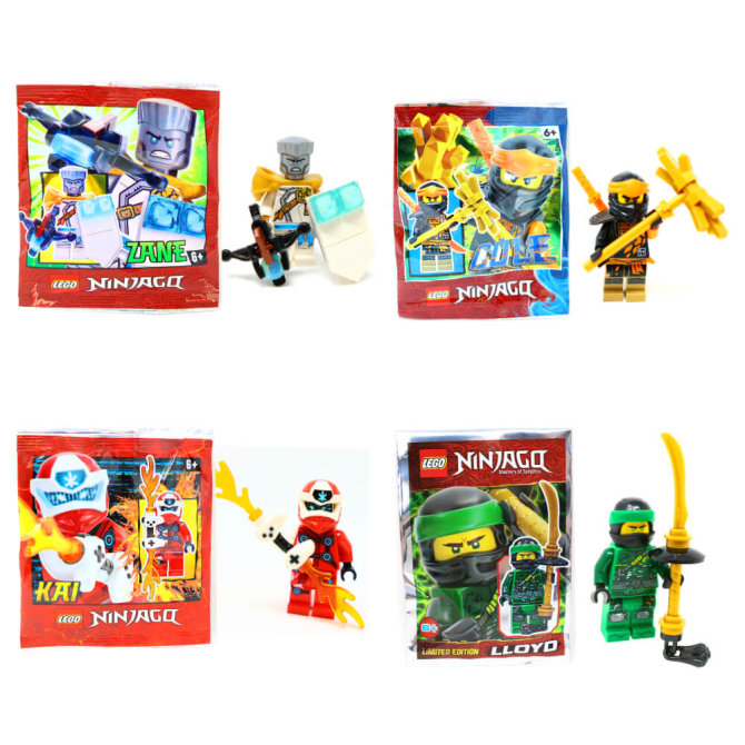 Lego® Ninjago Legacy Minifiguren - Set aus 4 Figuren - Cole 3 + Zane 2 + Lloyd 1 + Kai 5