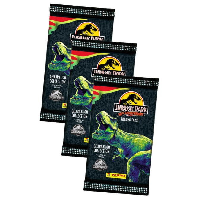 Panini Jurassic Park Karten - 30TH Anniversary Trading Cards (2023) - 3 Booster Sammelkarten