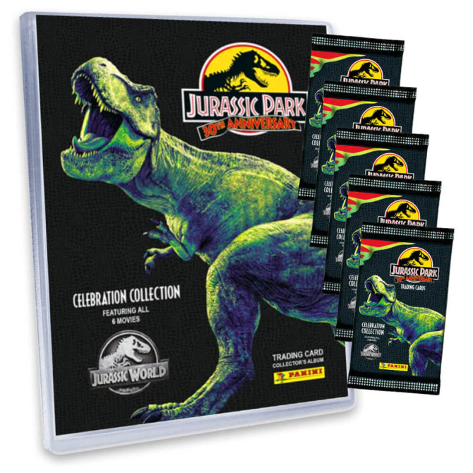Panini Jurassic Park Karten - 30TH Anniversary Trading Cards (2023) - 1 Sammelmappe + 5 Booster