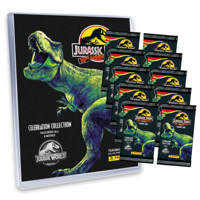 Panini Jurassic Park Karten - 30TH Anniversary Trading Cards (2023) - 1 Sammelmappe + 10 Booster