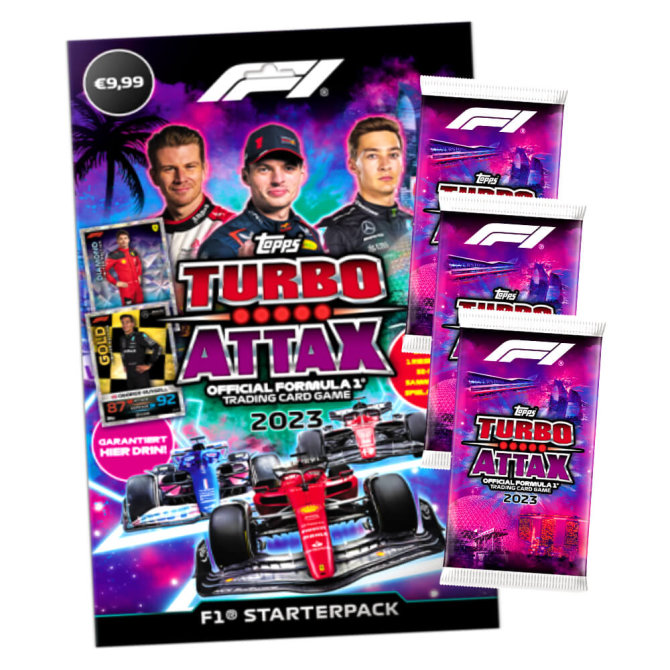 Topps Turbo Attax Karten Formula 1 - 2023 - 1 Starter + 3 Booster Sammelkarten