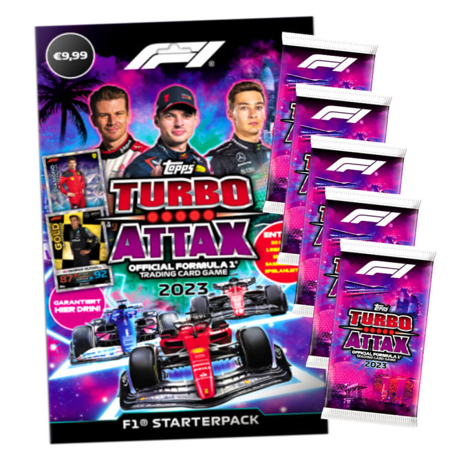 Topps Turbo Attax Karten Formula 1 - 2023 - 1 Starter + 5 Booster Sammelkarten