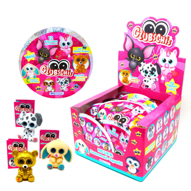 Blue Ocean Glubschis Sammelfiguren Serie 1 - Glubschi Glitzer Figur - 1 Display (20 Tüten)