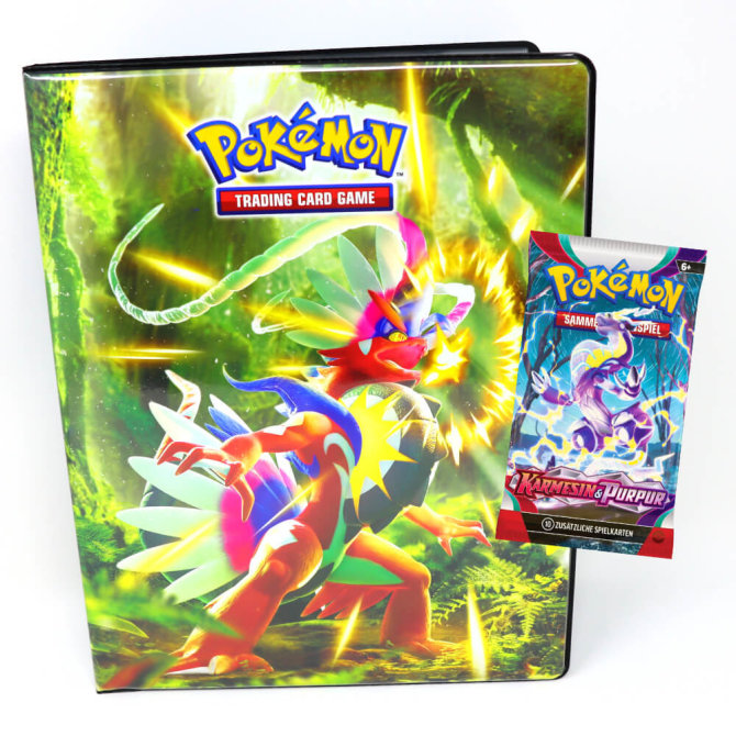 Pokemon Sammelkarten Karmesin & Purpur Karten - Deutsch - 1 Mappe + 1 Booster