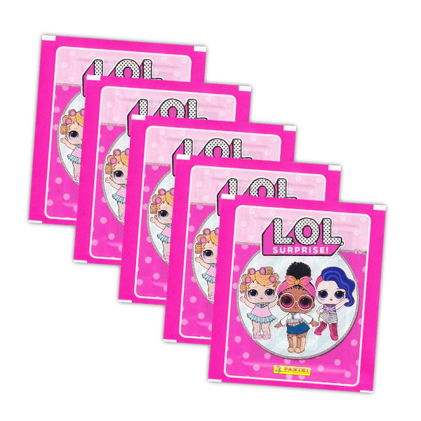L.O.L. Surprise Panini Collectible Dolls Sammelsticker - 5 Booster Tütchen 25 Sticker