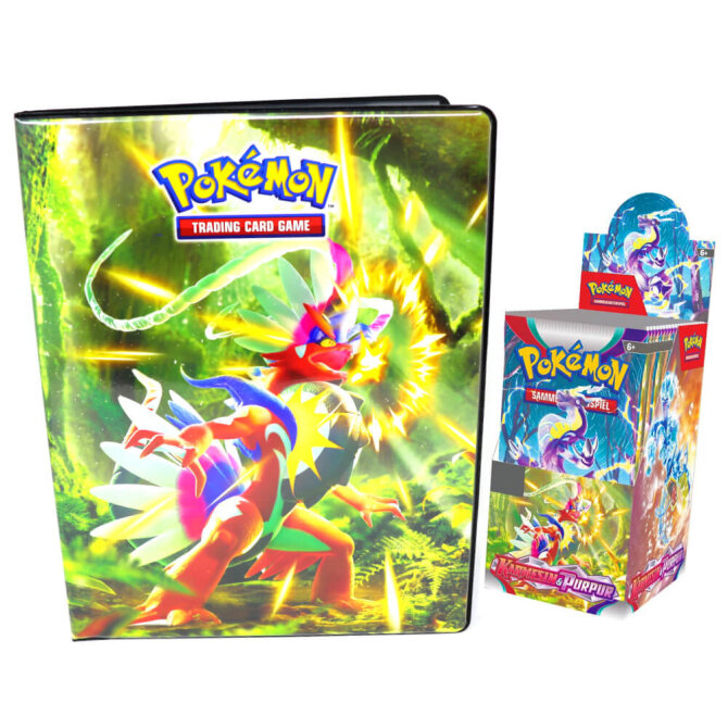 Pokemon Sammelkarten Karmesin & Purpur Karten - Deutsch - 1 Mappe + 1 Display