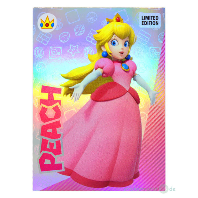 Panini Super Mario Sticker - Play Time - Limited Edition Card - Peach Gold Karte