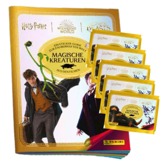 Panini Harry Potter Sticker - Magische Kreaturen (2023) - 1 Album + 5 Tüten Sammelsticker