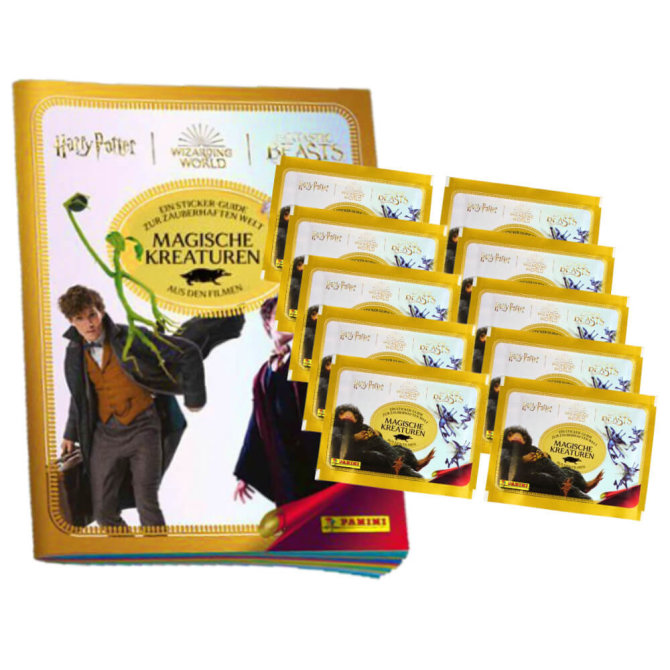 Panini Harry Potter Sticker - Magische Kreaturen (2023) - 1 Album + 10 Tüten Sammelsticker