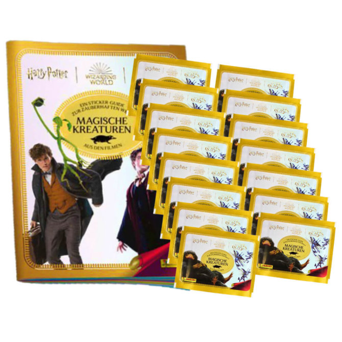 Panini Harry Potter Sticker - Magische Kreaturen (2023) - 1 Album + 15 Tüten Sammelsticker